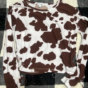 Ruby & Lace Brown Cow Print Top